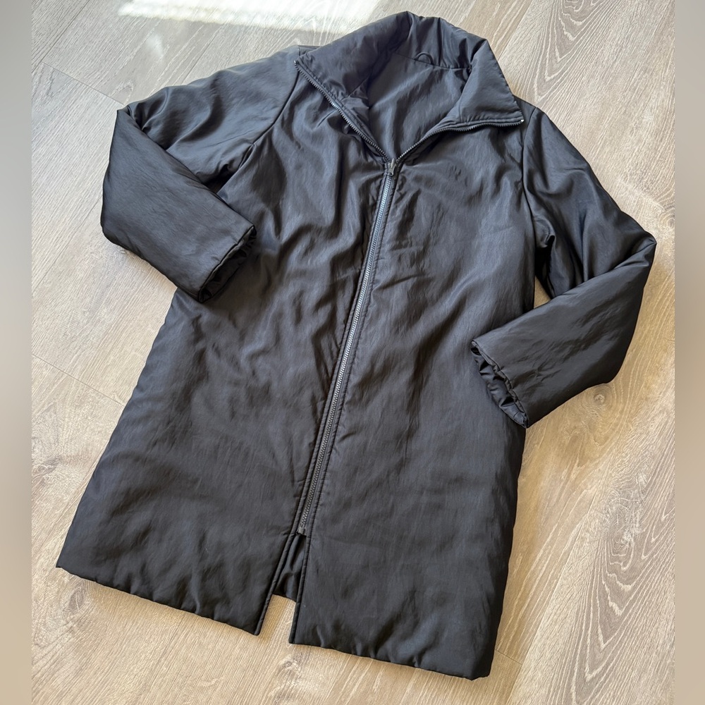 Mycra Pac Life Floral Textured Reversible A-Line Rain Coat Black/Black S/M - Picture 1 of 11